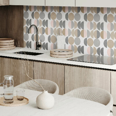 Obdĺžnikový panel na stenu Kruhy a polkruhy v geometrickom štýle