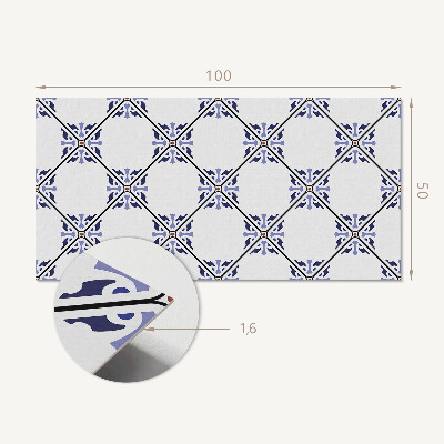 Obdĺžnikový stenový panel Zloženie kvetinového vzoru