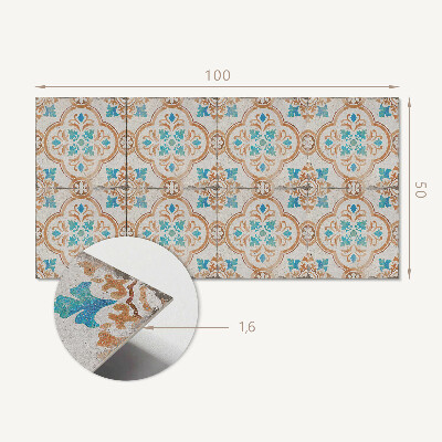 Obdĺžnikový panel na stenu Kvetinový dekoratívny vzor