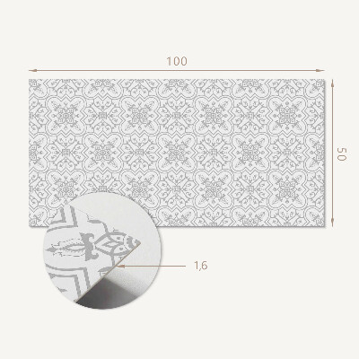 Obdĺžnikový panel na stenu Kvetinový vzor s ozdobnými detailmi