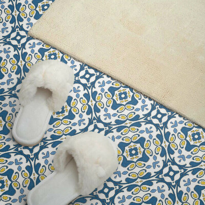 Obdĺžnikový stenový panel Geometrický motív s kvetinovým akcentom