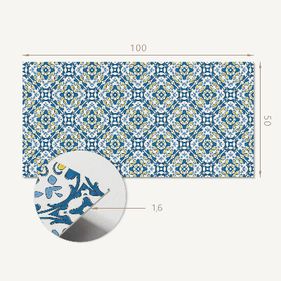 Obdĺžnikový stenový panel Geometrický motív s kvetinovým akcentom