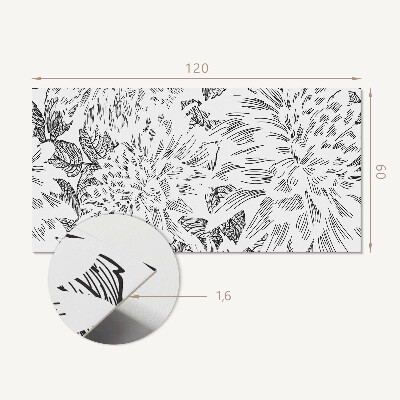 Obdĺžnikový stenový panel Kvetinový motív so zelenými listami