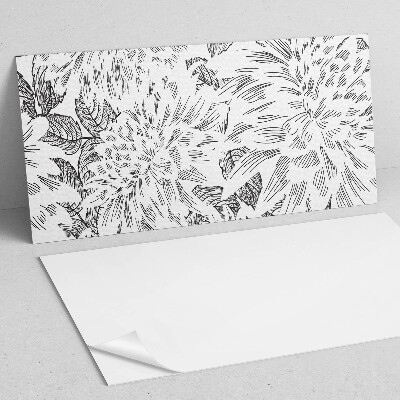 Obdĺžnikový stenový panel Kvetinový motív so zelenými listami