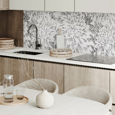 Obdĺžnikový stenový panel Kvetinový motív so zelenými listami