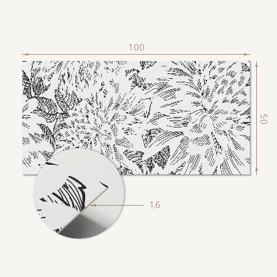 Obdĺžnikový stenový panel Kvetinový motív so zelenými listami