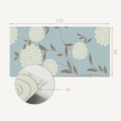 Obdĺžnikový panel na stenu Kvetinový motív so zelenými listami