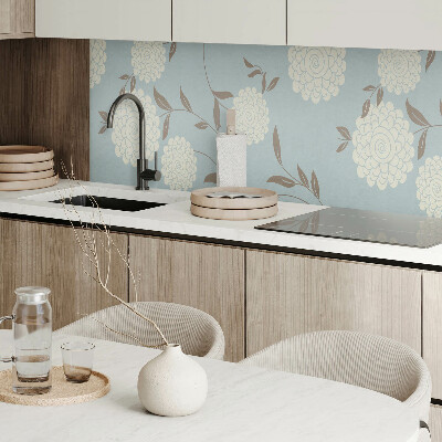 Obdĺžnikový panel na stenu Kvetinový motív so zelenými listami