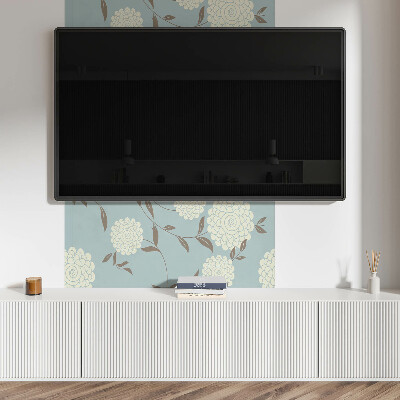 Obdĺžnikový panel na stenu Kvetinový motív so zelenými listami