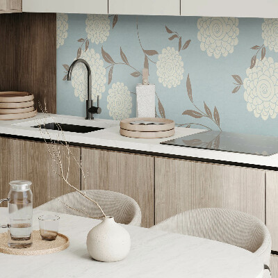 Obdĺžnikový panel na stenu Kvetinový motív so zelenými listami