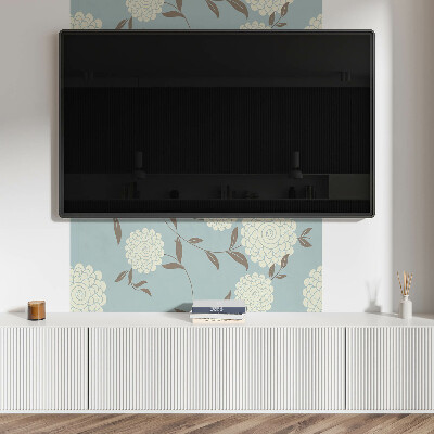 Obdĺžnikový panel na stenu Kvetinový motív so zelenými listami