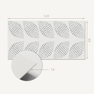 Obdĺžnikový stenový panel Listový motív s bodkami