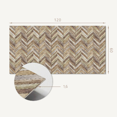 Samolepiaci panel na stenu Vzor rybej kosti vyrobený z drevených dosiek