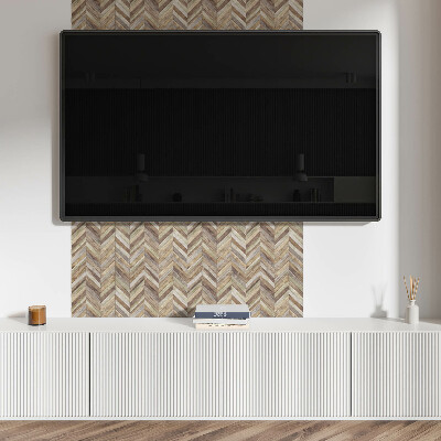 Samolepiaci panel na stenu Vzor rybej kosti vyrobený z drevených dosiek