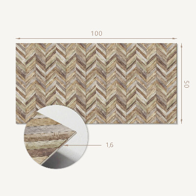 Samolepiaci panel na stenu Vzor rybej kosti vyrobený z drevených dosiek