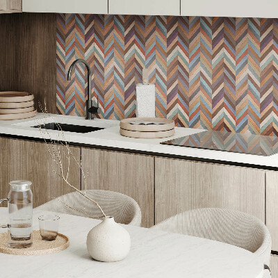 Samolepiaci panel na stenu Vzor rybej kosti v drevenom štýle