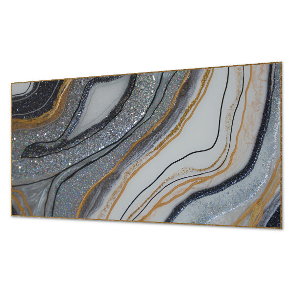 Obdĺžnikový panel na stenu Abstraktné vlny so svetelným efektom