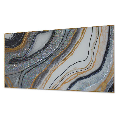 Obdĺžnikový panel na stenu Abstraktné vlny so svetelným efektom