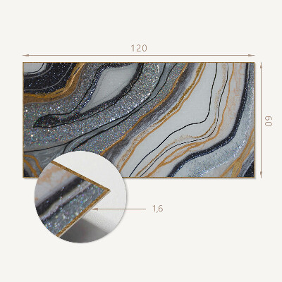 Obdĺžnikový panel na stenu Abstraktné vlny so svetelným efektom