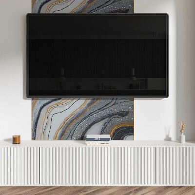 Obdĺžnikový panel na stenu Abstraktné vlny so svetelným efektom