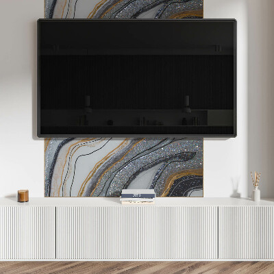 Obdĺžnikový panel na stenu Abstraktné vlny so svetelným efektom