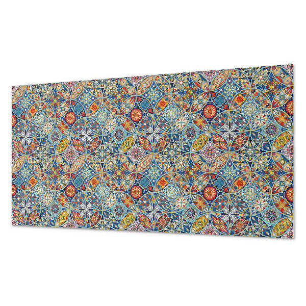 Obdĺžnikový stenový panel Viacfarebný motív mandaly