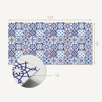 Obdĺžnikový panel na stenu Mozaika s kvetinovými detailmi
