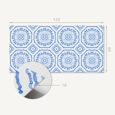 Obdĺžnikový stenový panel Kvetinové motívy v kruhoch