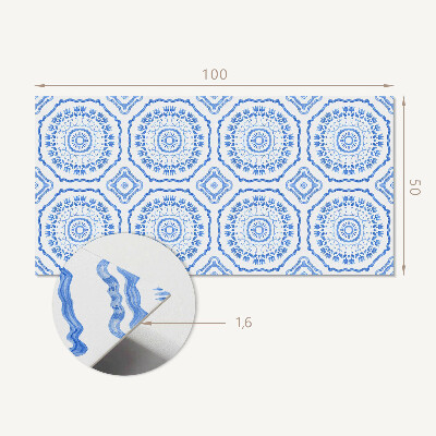 Obdĺžnikový stenový panel Kvetinové motívy v kruhoch