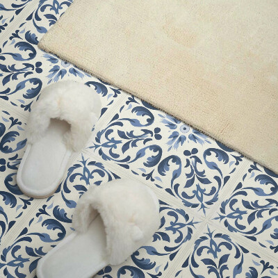 Samolepiaci panel na stenu Kvetinový motív v dláždenej kompozícii