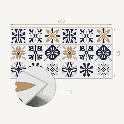Obdĺžnikový stenový panel Dekoratívne motívy dlaždíc