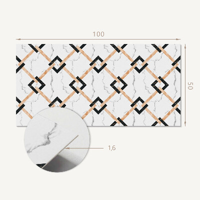 Obdĺžnikový stenový panel Moderné mramorové geometrické motívy