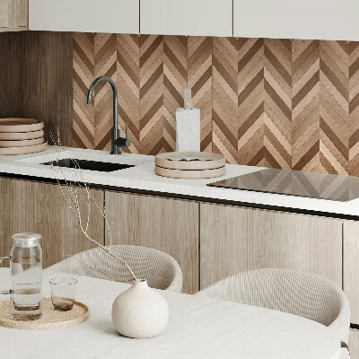 Obdĺžnikový stenový panel Motív rybej kosti s dreveným akcentom