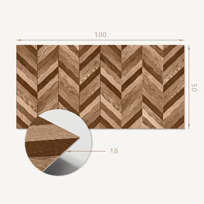 Obdĺžnikový stenový panel Motív rybej kosti s dreveným akcentom