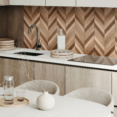 Obdĺžnikový stenový panel Motív rybej kosti s dreveným akcentom