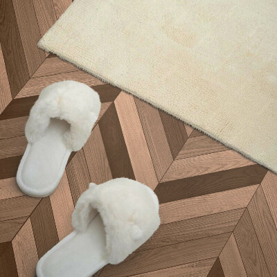 Obdĺžnikový stenový panel Motív rybej kosti s dreveným akcentom