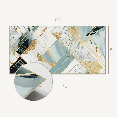 Obdĺžnikový panel na stenu Mramorové geometrické tvary