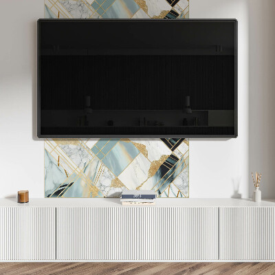 Obdĺžnikový panel na stenu Mramorové geometrické tvary