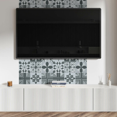 Obdĺžnikový stenový panel Geometrické vzory v štýle mozaiky