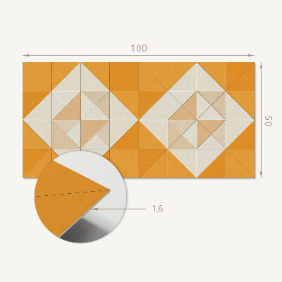 Obdĺžnikový panel na stenu Kosoštvorcový vzor v geometrickej forme