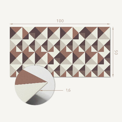 Obdĺžnikový panel na stenu Abstraktné trojuholníky v geometrickom štýle