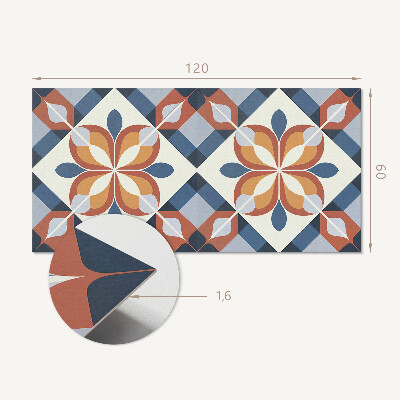 Obdĺžnikový panel na stenu Kvetinový motív v geometrickom štýle