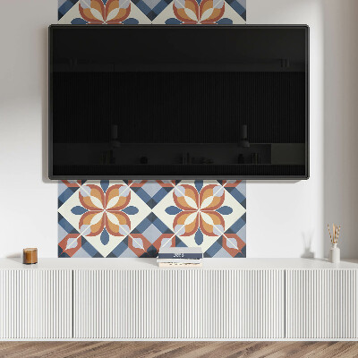 Obdĺžnikový panel na stenu Kvetinový motív v geometrickom štýle