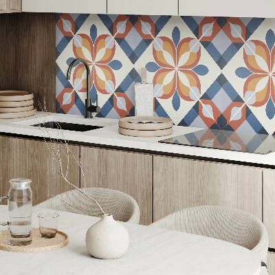 Obdĺžnikový panel na stenu Kvetinový motív v geometrickom štýle