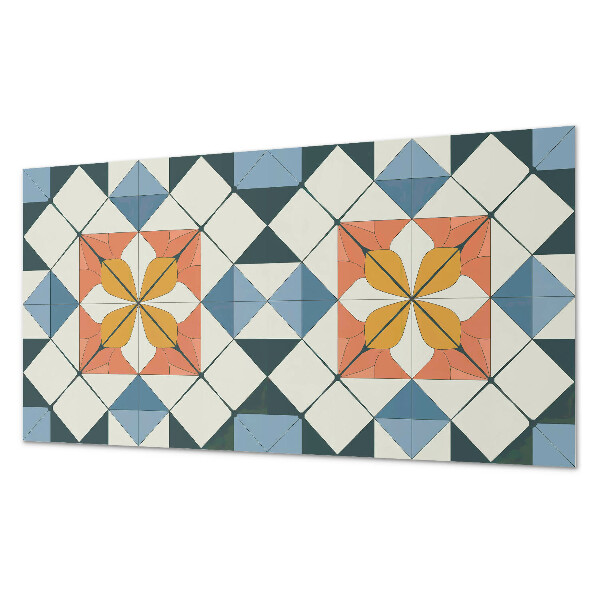 Obdĺžnikový stenový panel Kvetinový motív v geometrických tvaroch