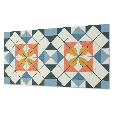 Obdĺžnikový stenový panel Kvetinový motív v geometrických tvaroch