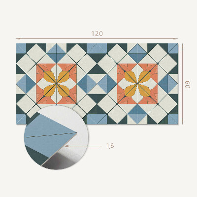 Obdĺžnikový stenový panel Kvetinový motív v geometrických tvaroch
