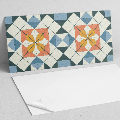 Obdĺžnikový stenový panel Kvetinový motív v geometrických tvaroch