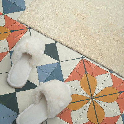 Obdĺžnikový stenový panel Kvetinový motív v geometrických tvaroch