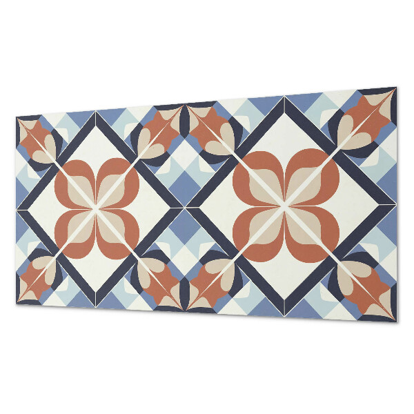 Samolepiaci panel na stenu Kvetinový vzor v symetrických tvaroch